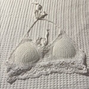 Elegant Cream Crochet Bralette